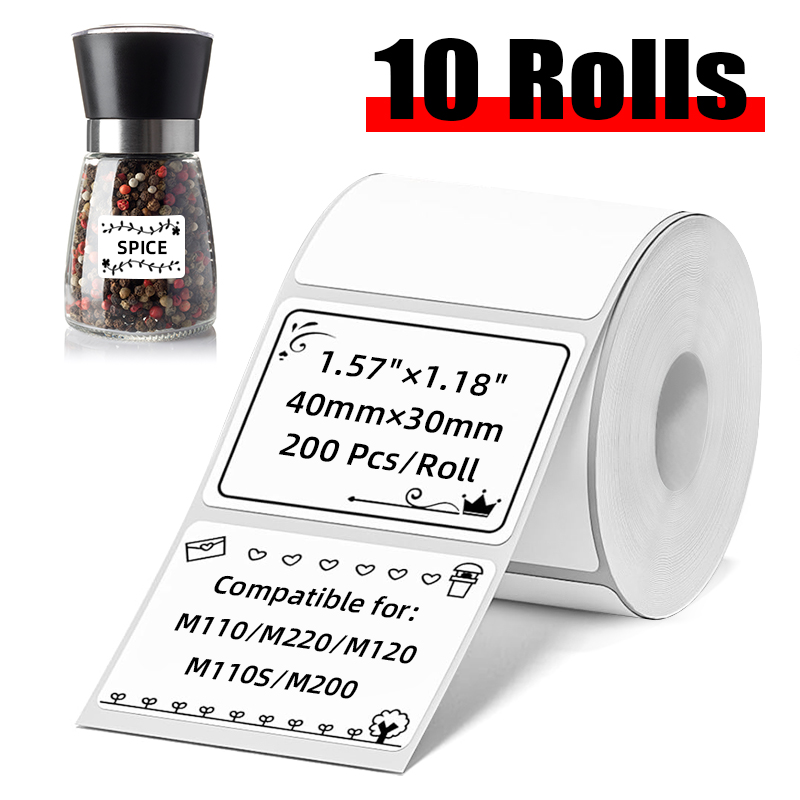 Home Office Printer - 10 Rolls of White Thermal Label