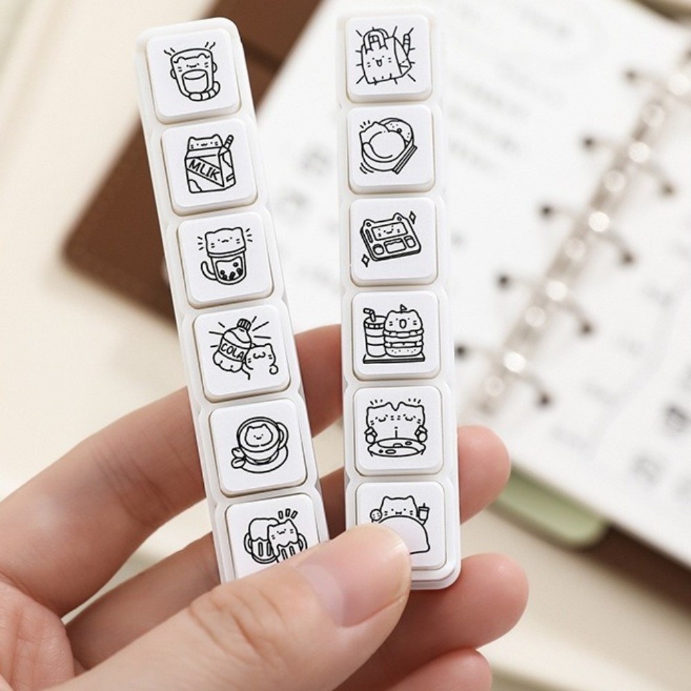 Whiteboard Magnetic - 6pcs Cute Design Cat Emotion Stamp
