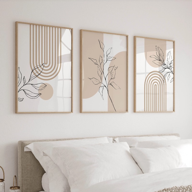 Home Office Japandi - Neutral Wall Art Prints for Modern
