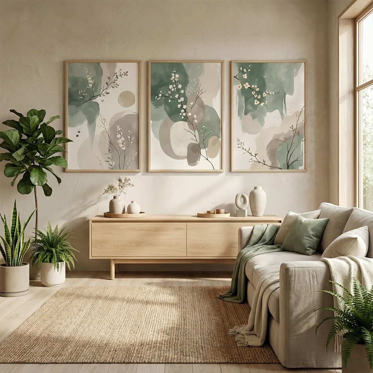 3pcs Japanese-Style Plant Canv - Home Office Image recension och pris