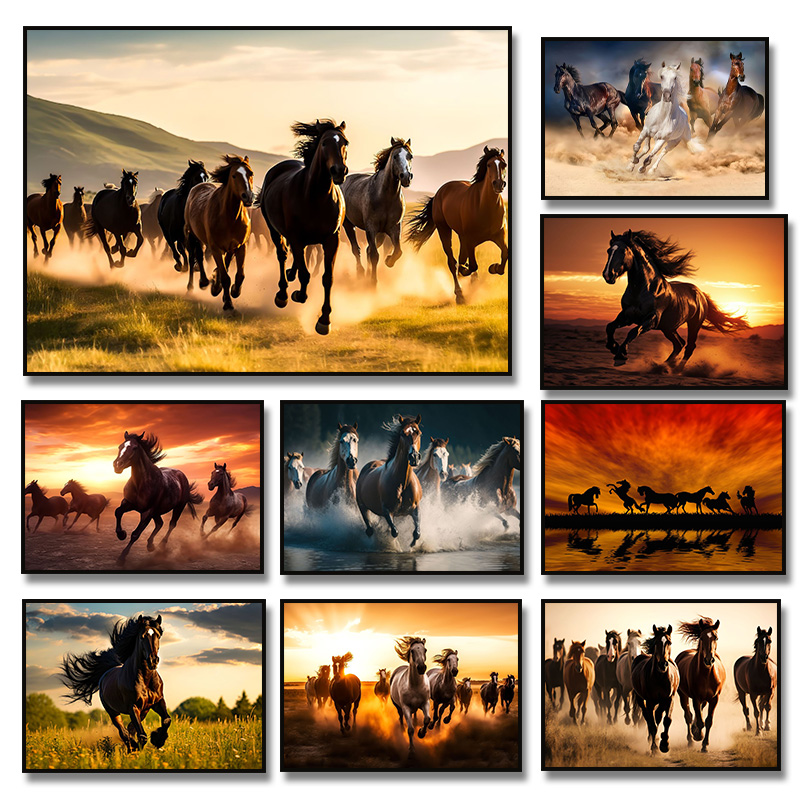 Beautiful Running Horses Canva - Home Office Image recension och pris