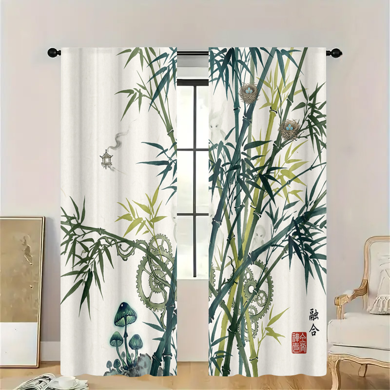 Decorative Bamboo Pattern Curt - Home Office Japandi recension och pris