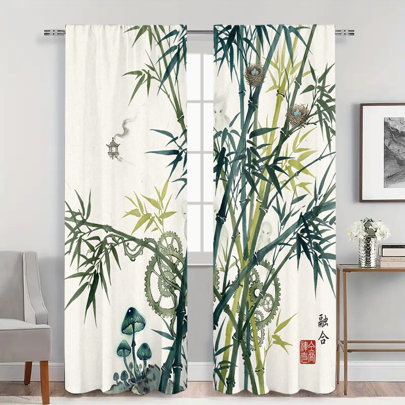 Decorative Bamboo Pattern Curt - Home Office Japandi recension och pris