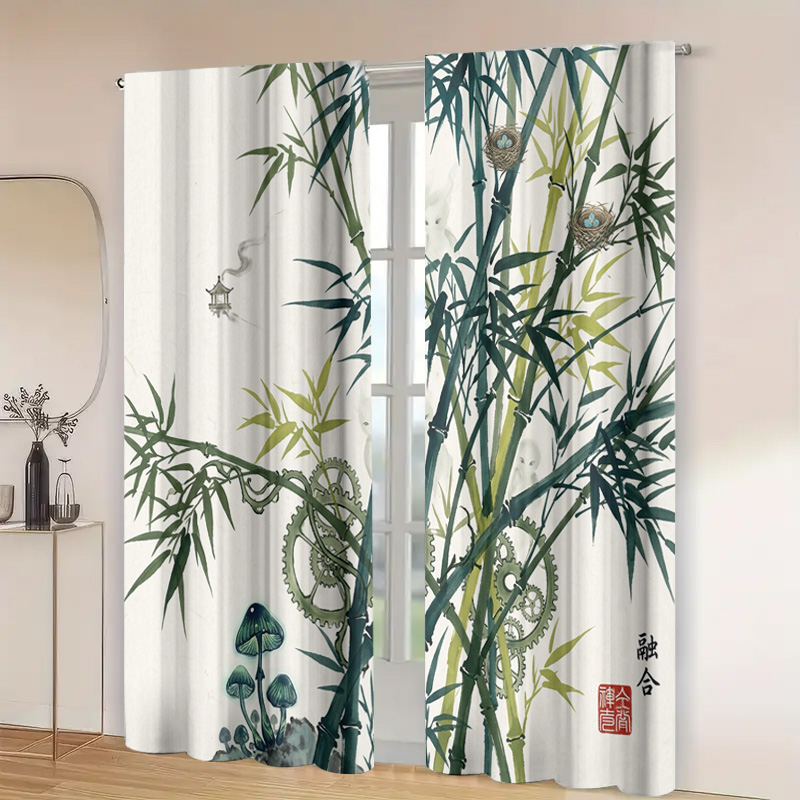 Decorative Bamboo Pattern Curt - Home Office Japandi recension och pris