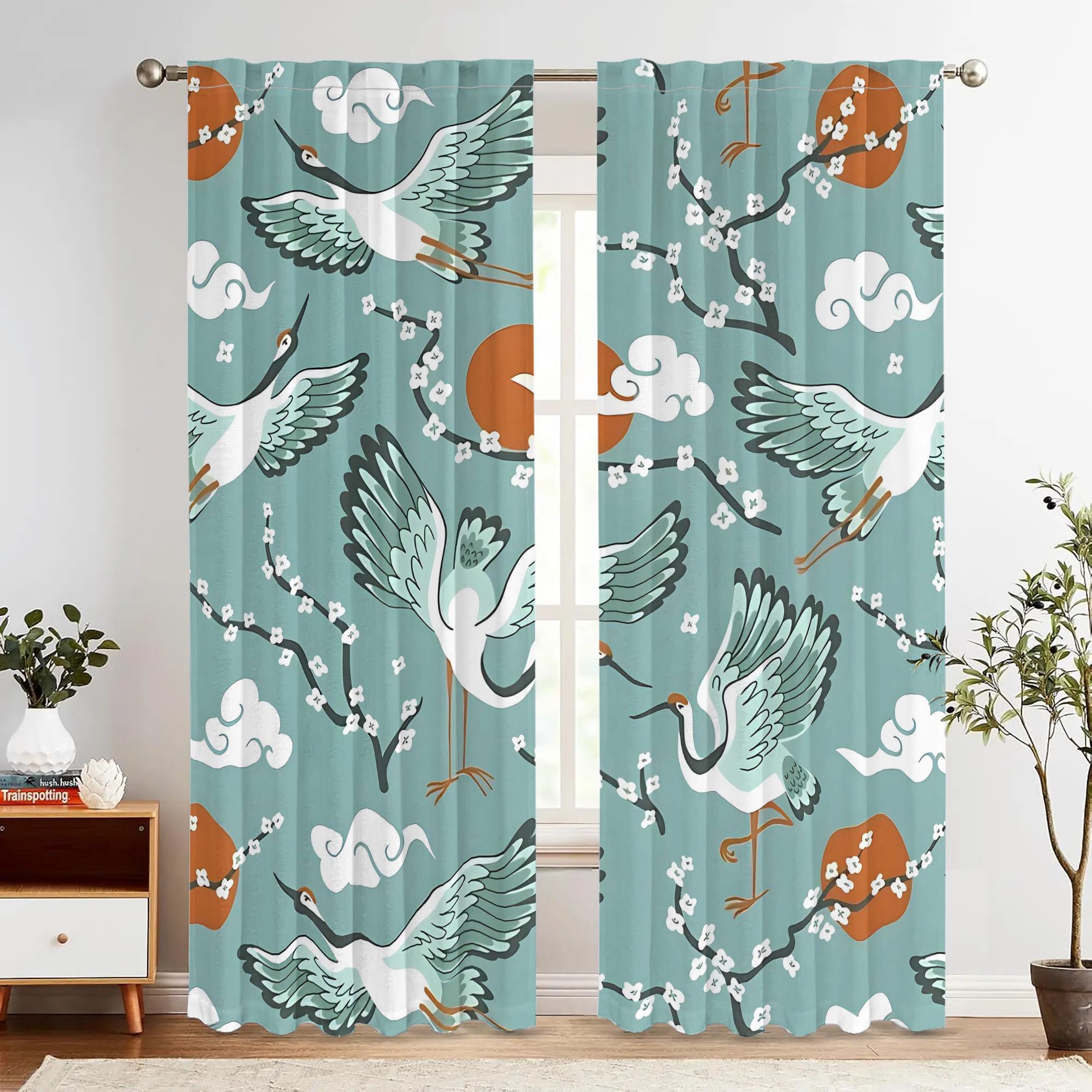 Elegant Teal Watercolor Bird C - Home Office Japandi recension och pris