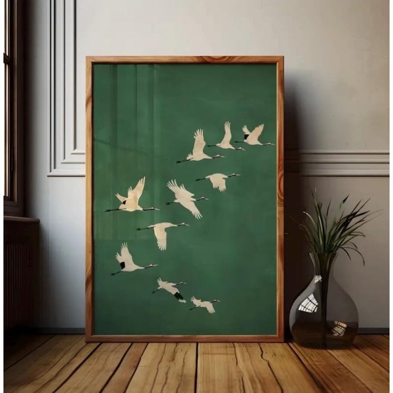 1pc Japandi Crane Vintage Love - Home Office Japandi recension och pris