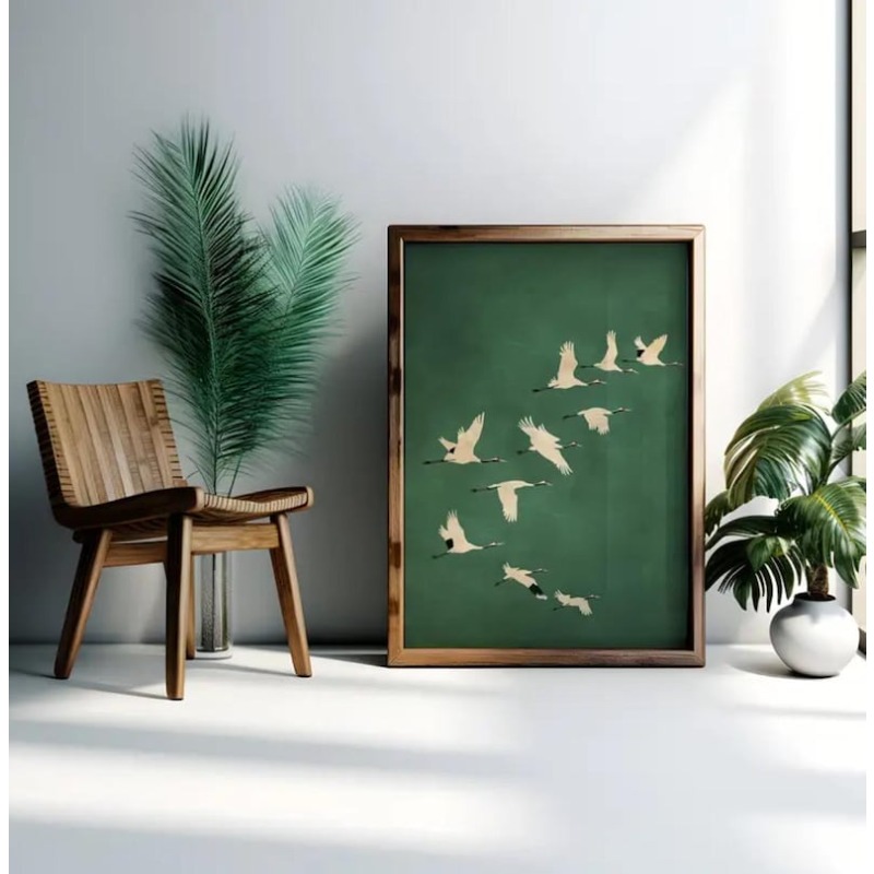 1pc Japandi Crane Vintage Love - Home Office Japandi recension och pris