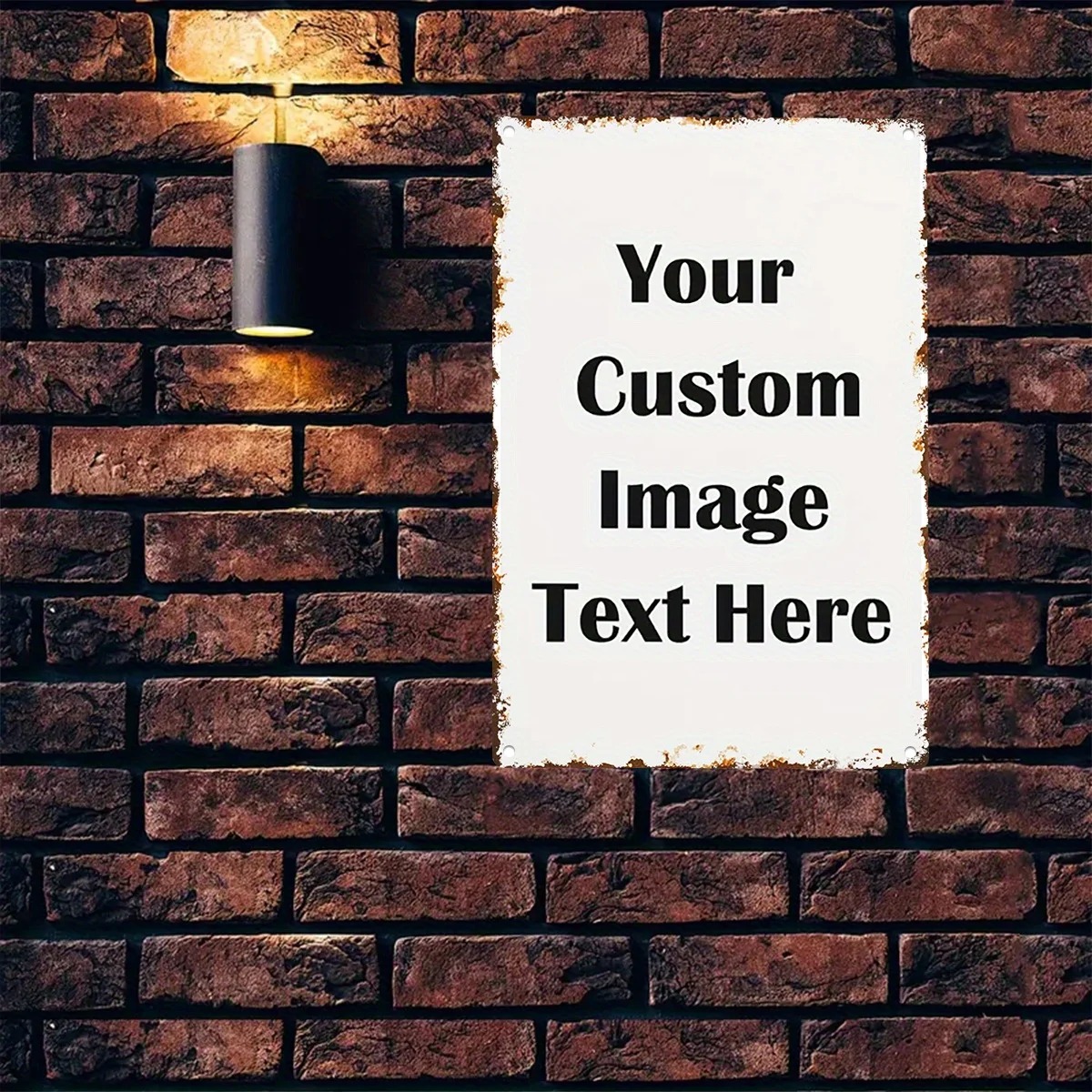 Custom Photo & Text Tin Sign - - Home Office Image recension och pris