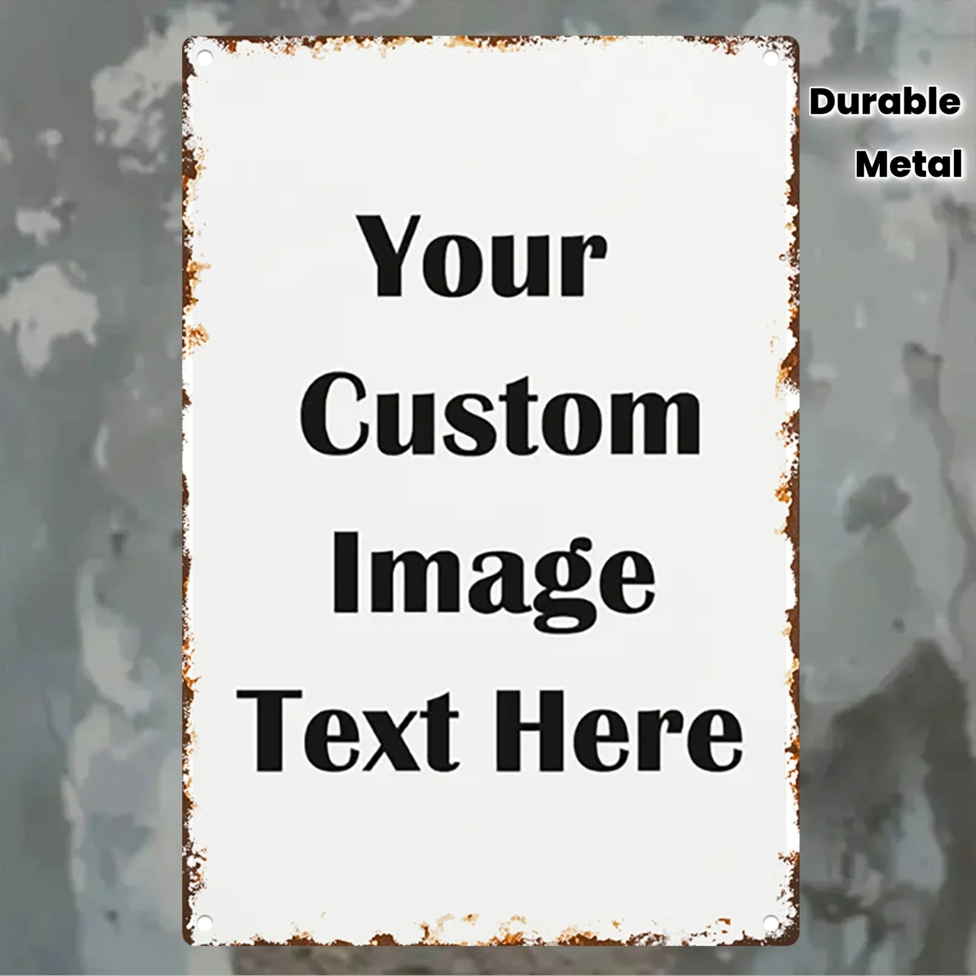 Custom Photo & Text Tin Sign - - Home Office Image recension och pris