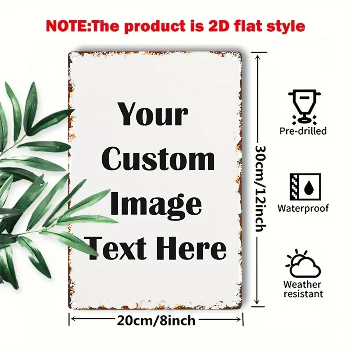Custom Photo & Text Tin Sign - - Home Office Image recension och pris