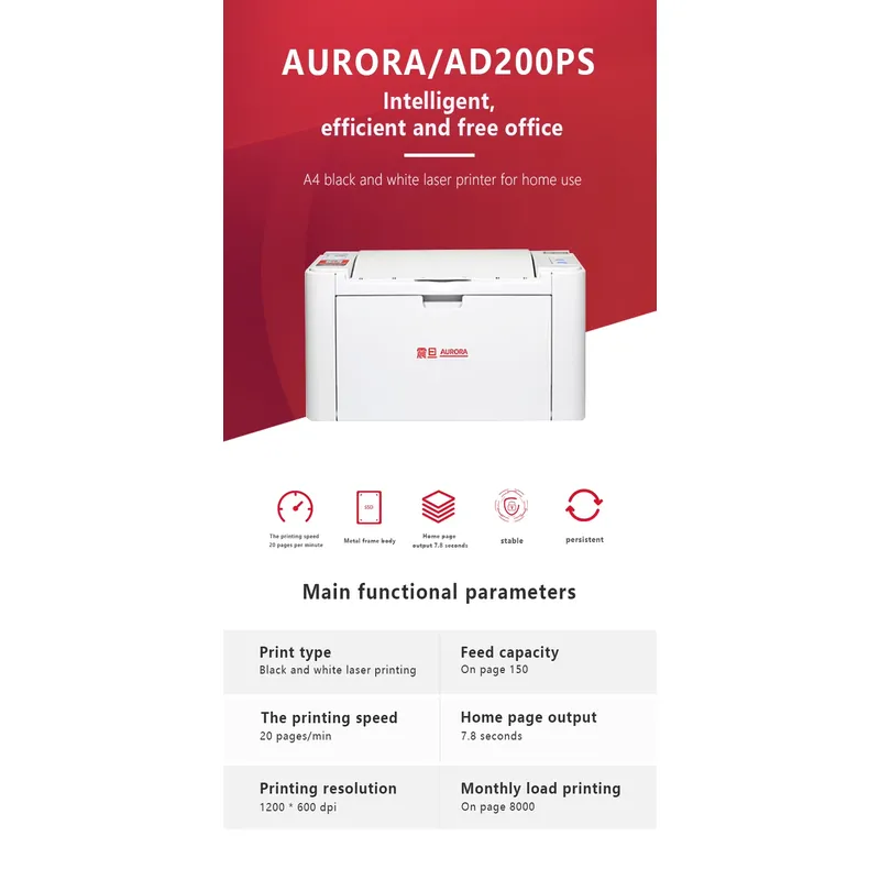 Hot Sale Aurora AD200PS Black  - Home Office Printer recension och pris