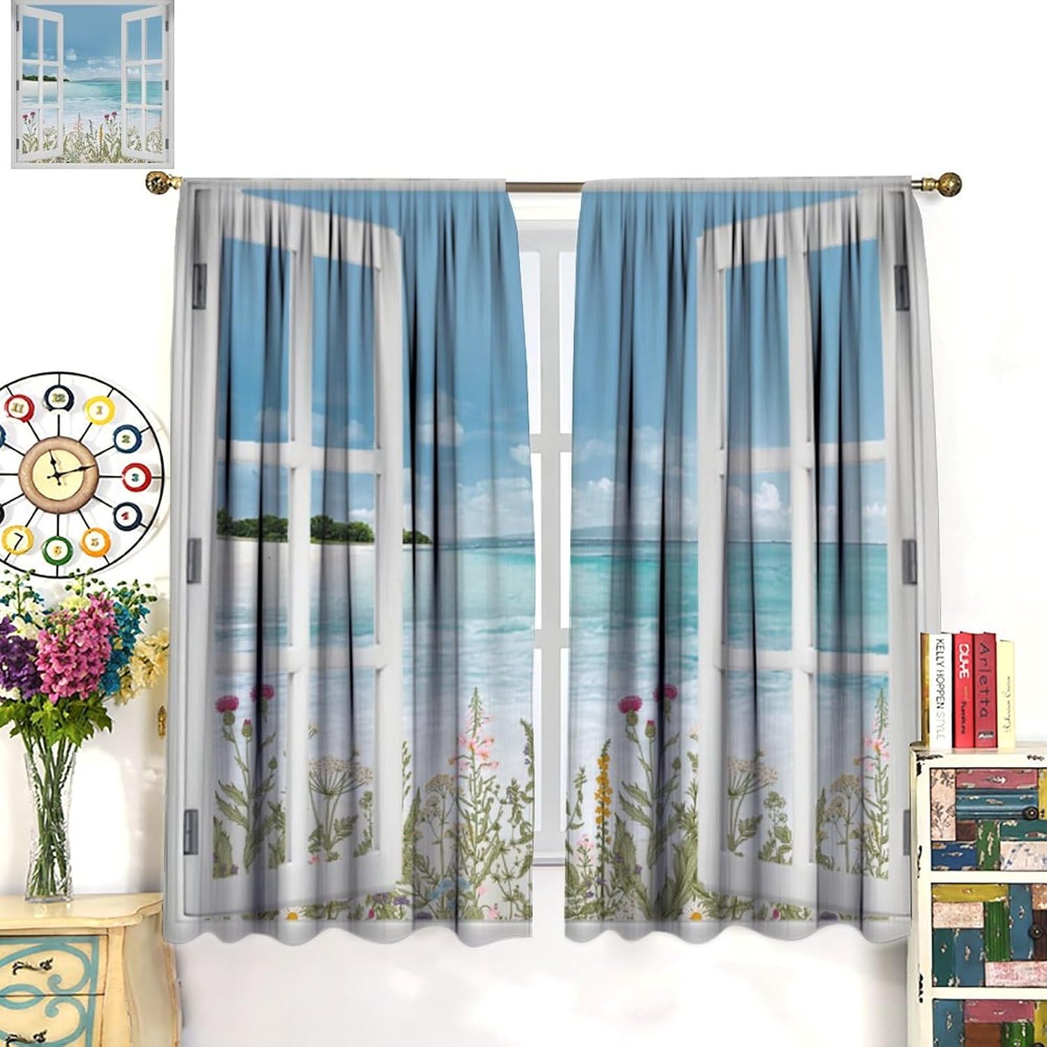 Polyester Tropical Coastal Bea - Home Office With View recension och pris
