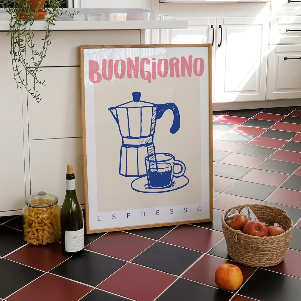 Modern Coffee Espresso Wall Ar - Home Office Kitchen recension och pris