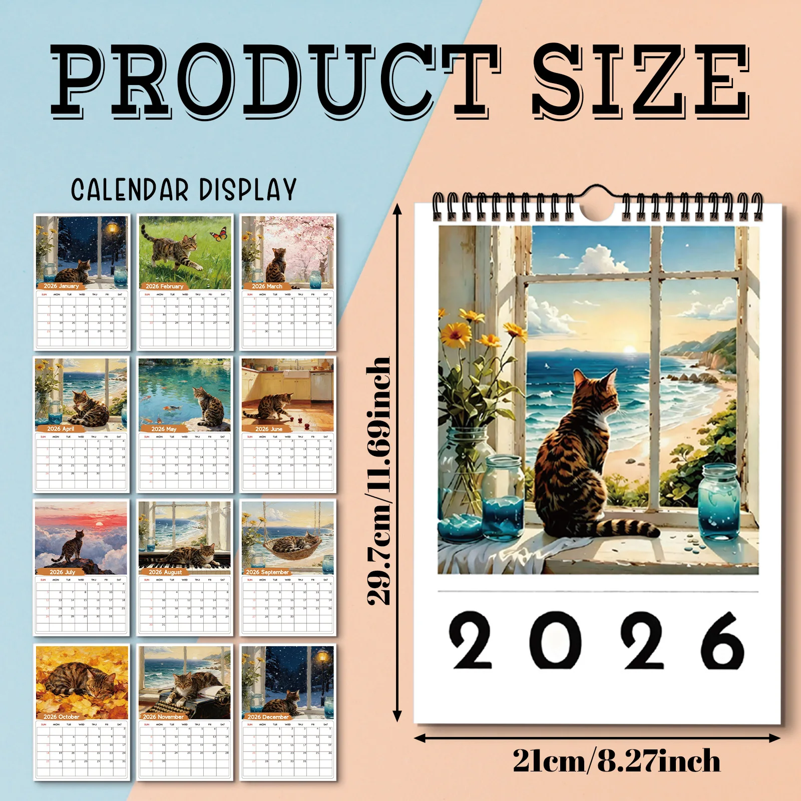 1PC 2026 Wall Calendar, Window - Home Office With View recension och pris
