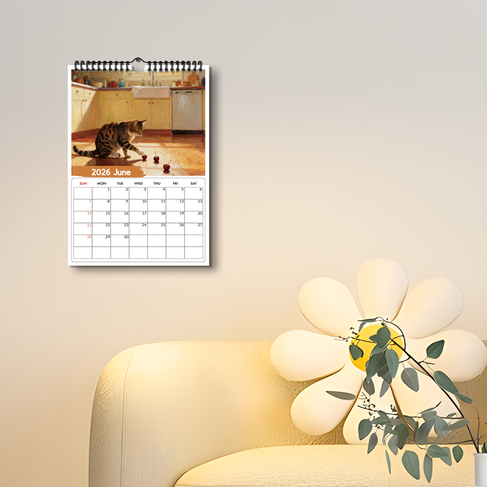 1PC 2026 Wall Calendar, Window - Home Office With View recension och pris