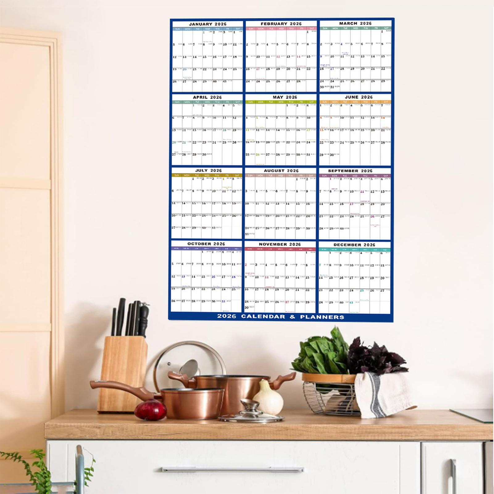 Large Erasable 2026 Wall Calen - Home Office Holidays 2026 recension och pris