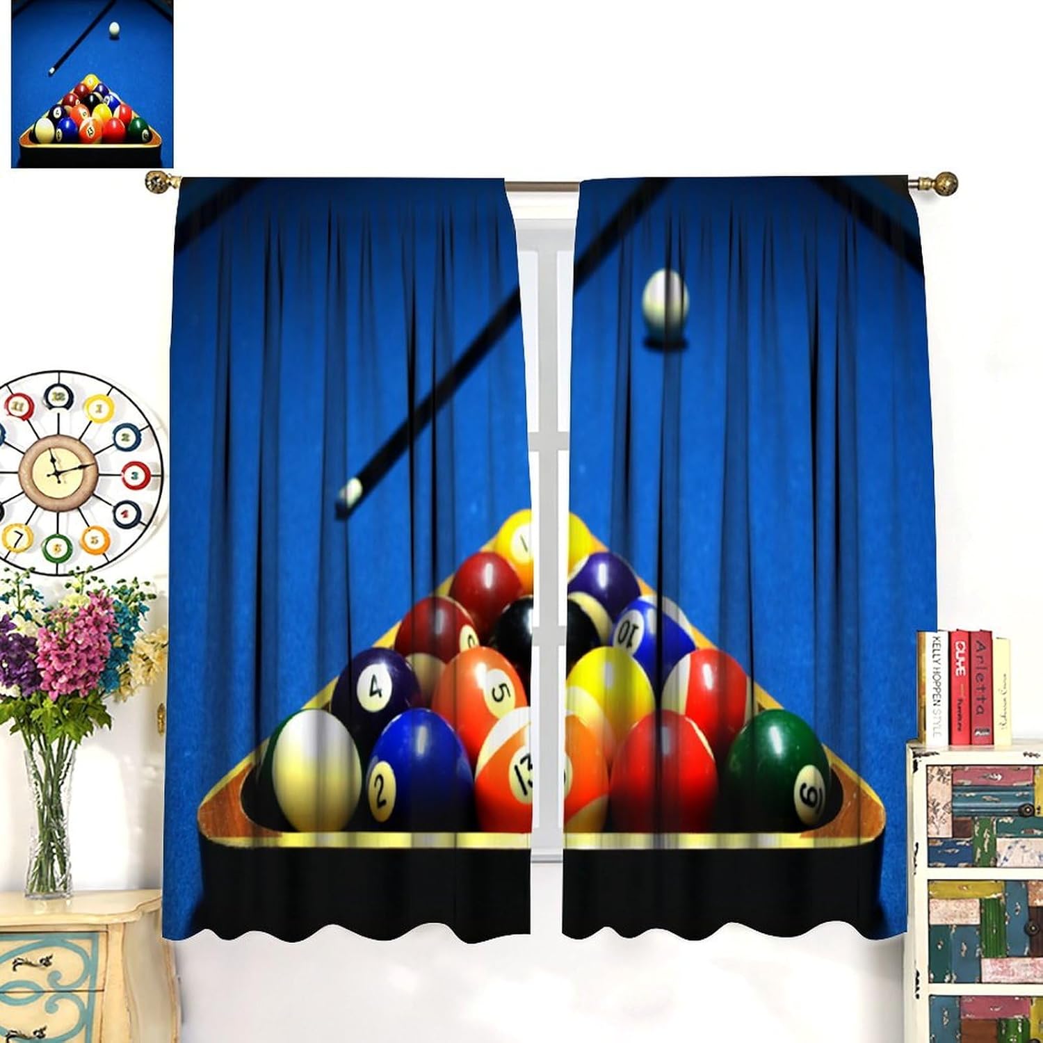 Billiard Sports Curtains, High - Home Office With View recension och pris