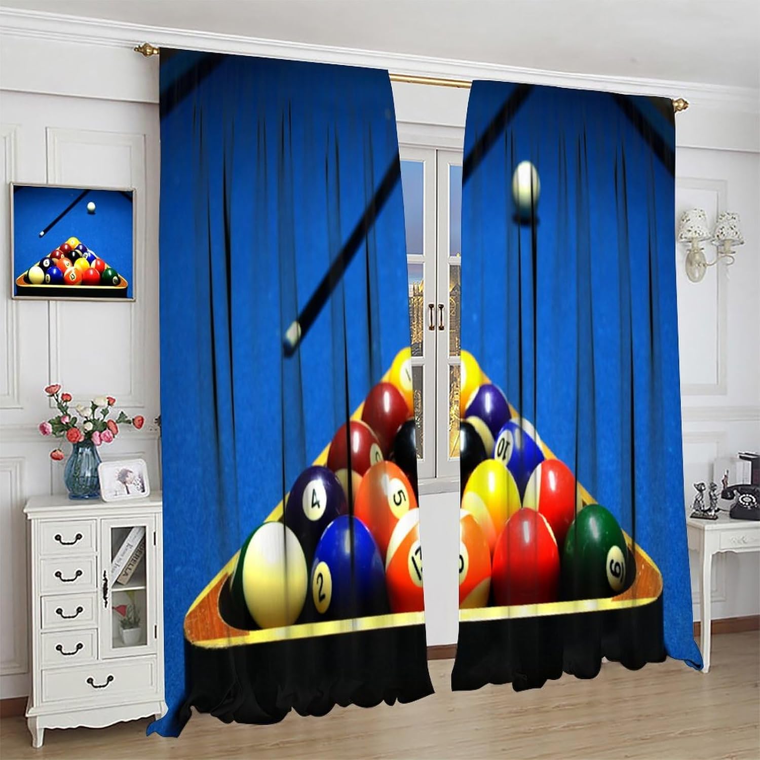 Billiard Sports Curtains, High - Home Office With View recension och pris