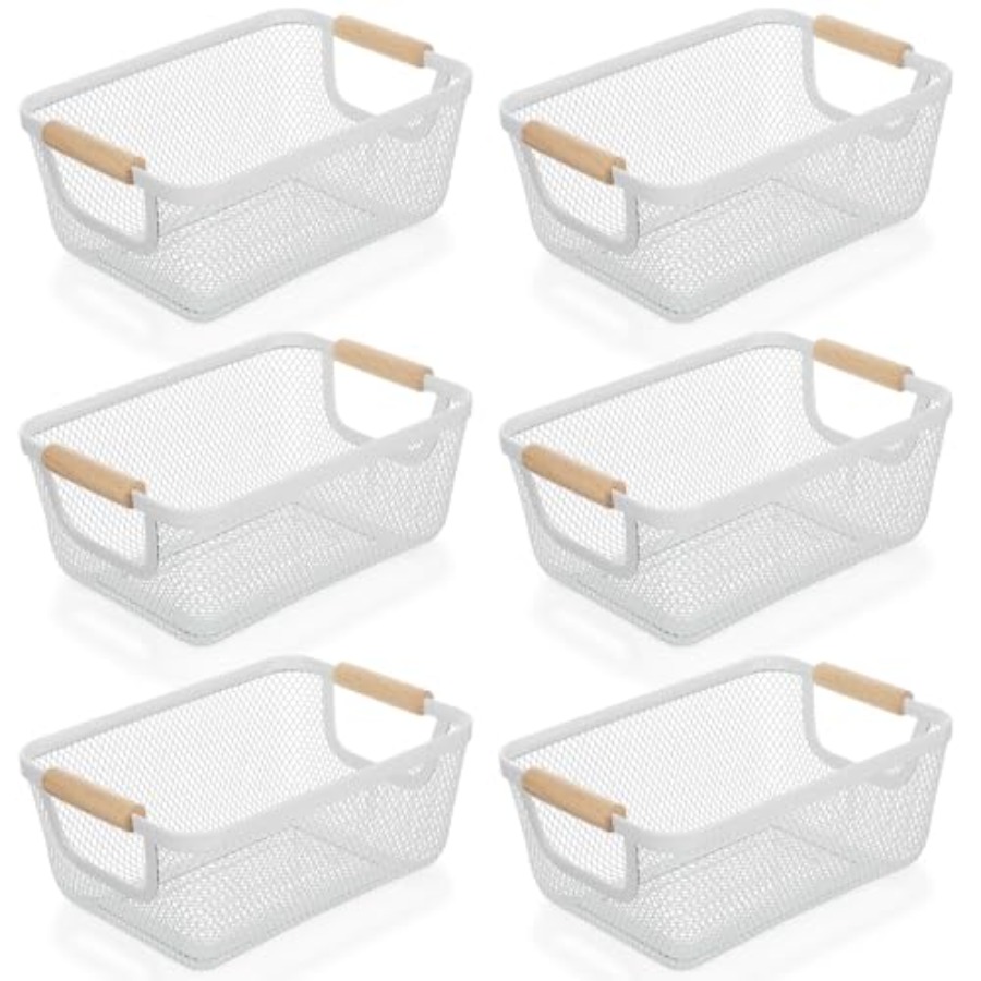 6 Pcs Metal Wire Basket with W - Home Office Kitchen recension och pris