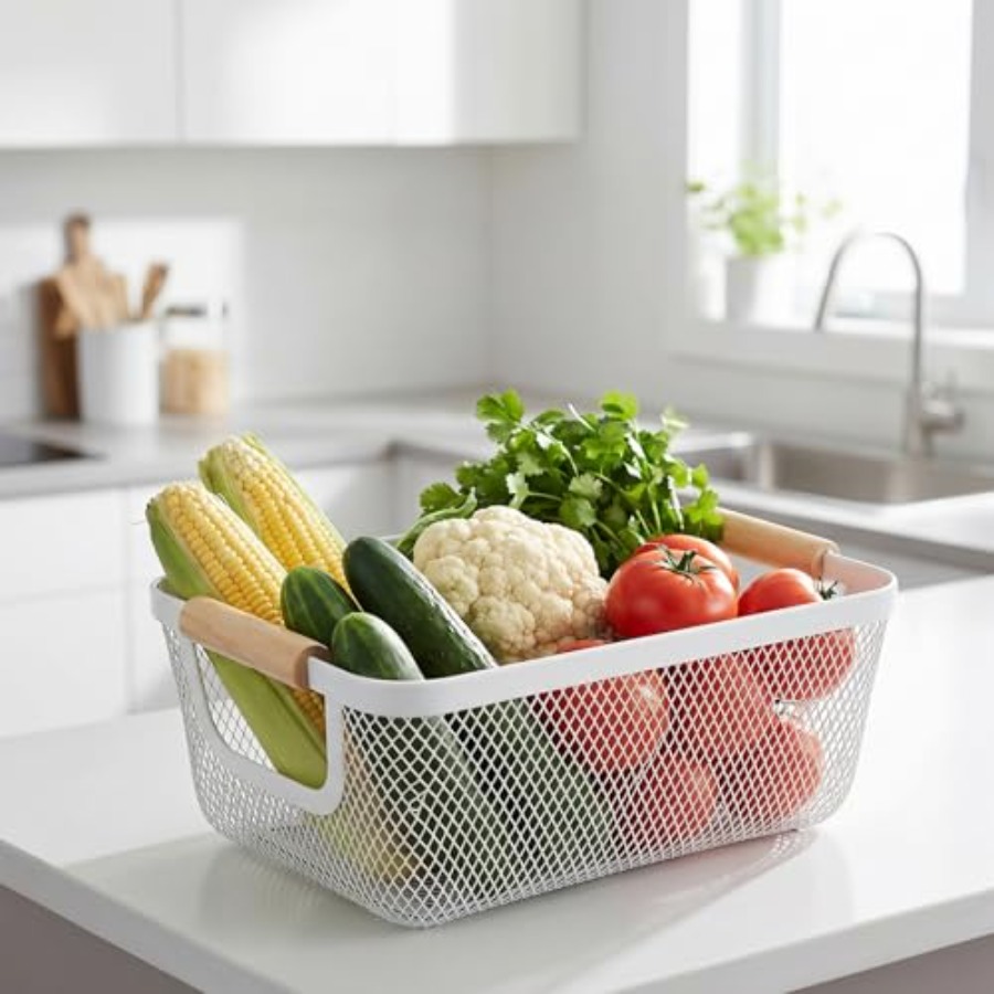 6 Pcs Metal Wire Basket with W - Home Office Kitchen recension och pris
