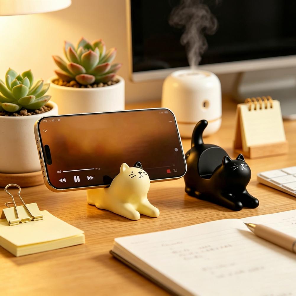 Weighted Phone Stand Cute Cat  - Home Office With View recension och pris