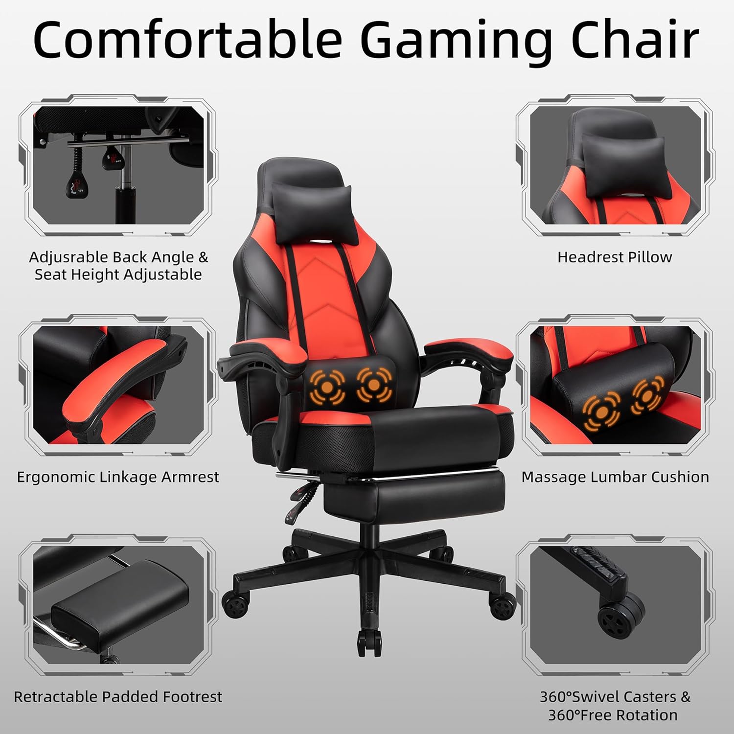 Gaming Chair with Footrest, Ma - Home Office Image recension och pris