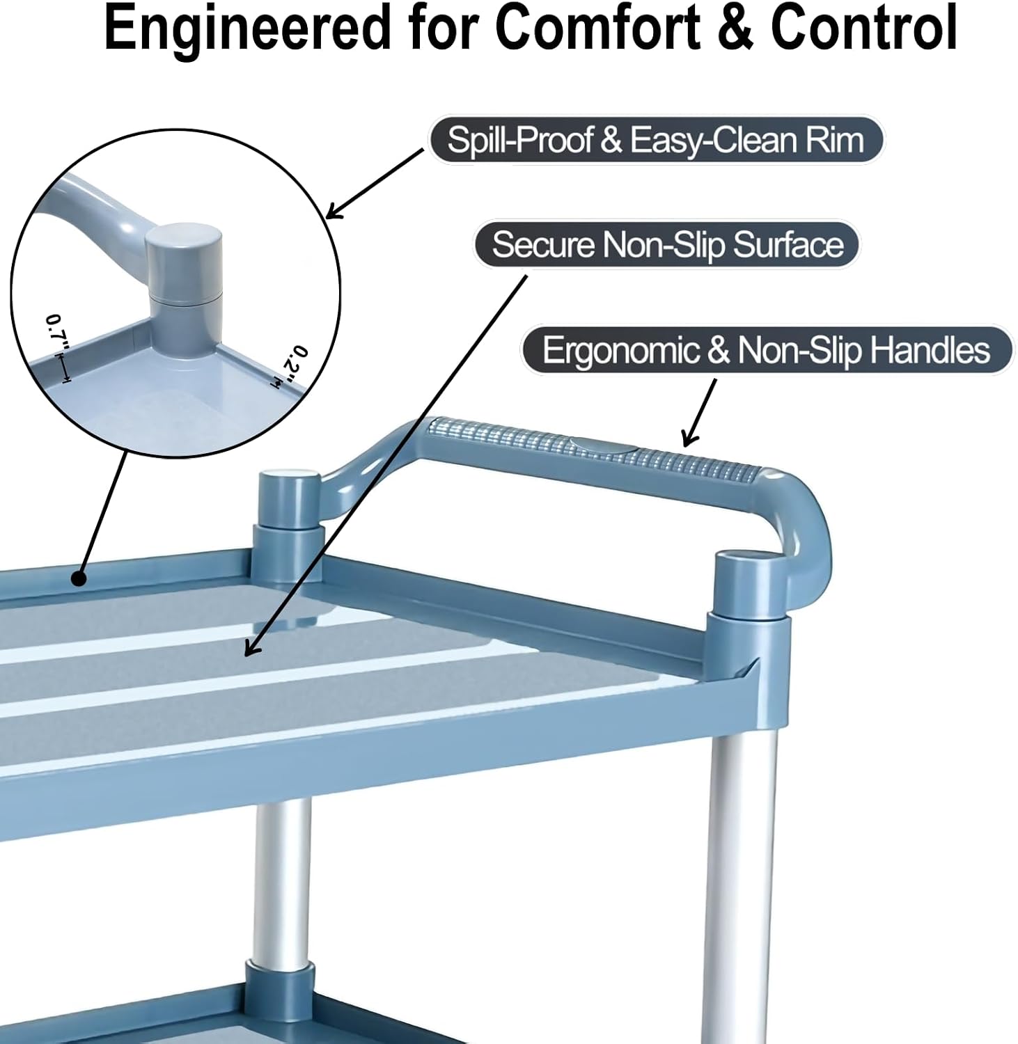 3-Tier Rolling Utility Service - Home Office Kitchen recension och pris