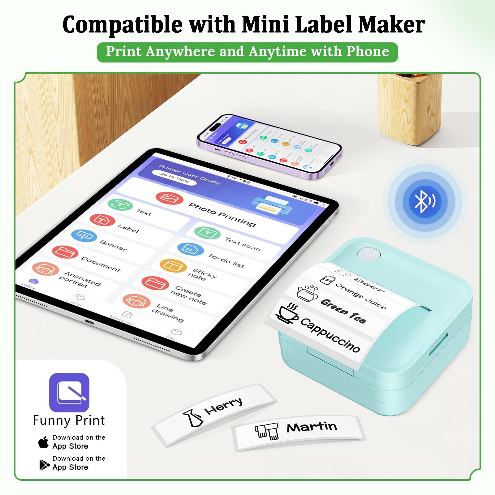 Mini Sticker Printer Label - 5 - Home Office Printer recension och pris