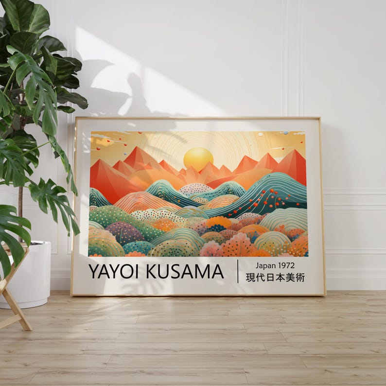 1pc Yayoi Kusama Abstract Land - Home Office Japandi recension och pris