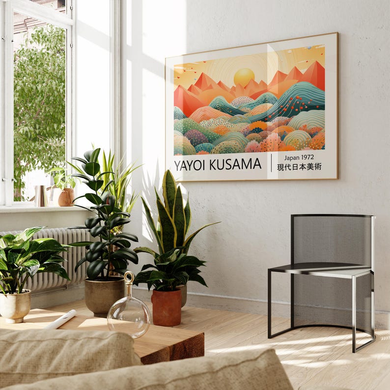 1pc Yayoi Kusama Abstract Land - Home Office Japandi recension och pris