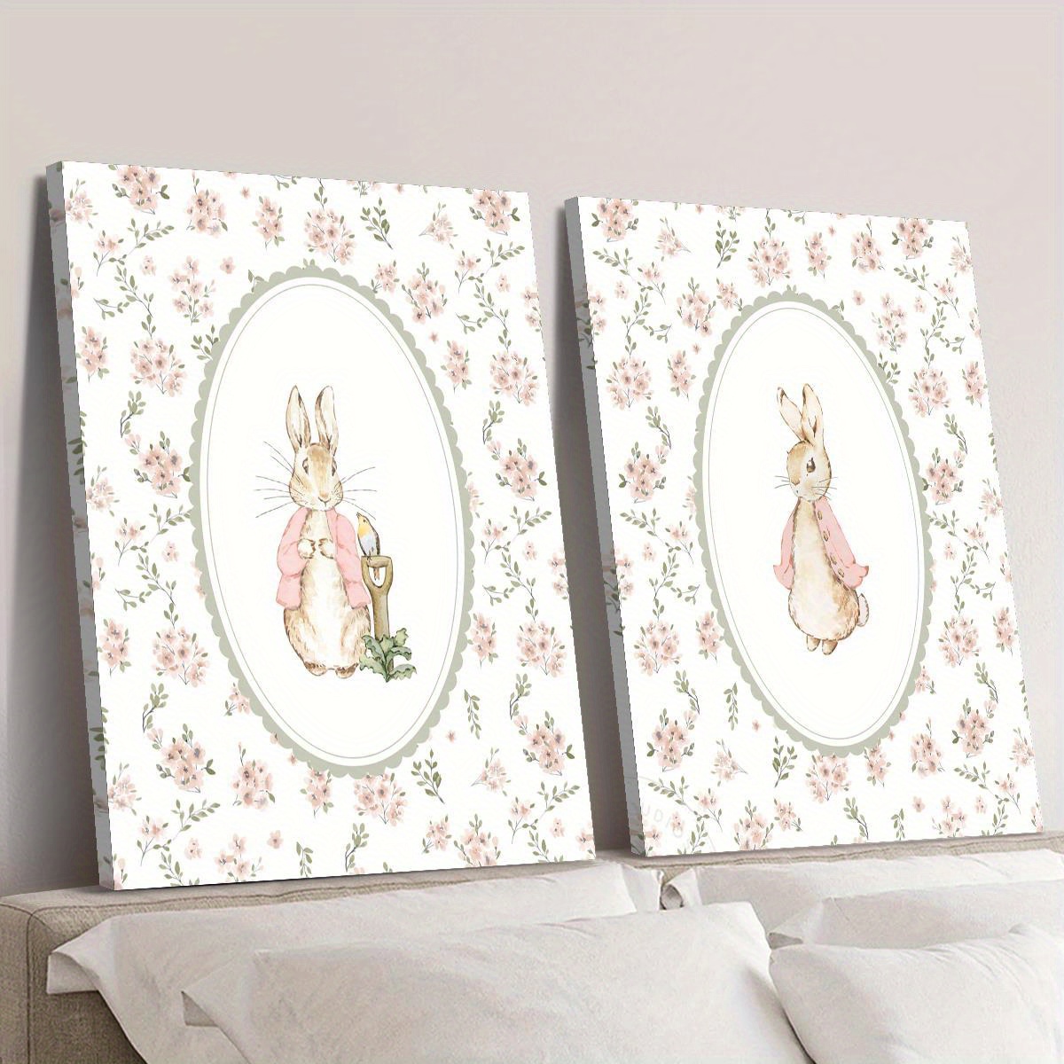 2pcs Retro Easter Rabbit Canva - Home Office Image recension och pris
