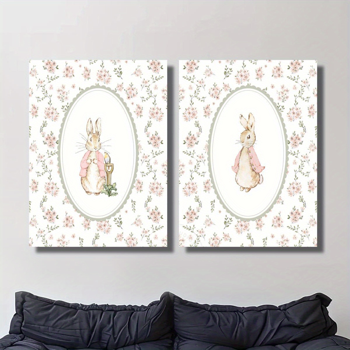 2pcs Retro Easter Rabbit Canva - Home Office Image recension och pris