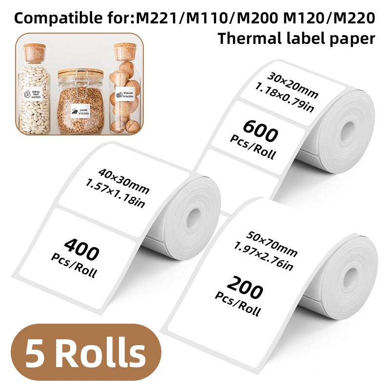5 Rolls of White Label Sticker - Home Office Printer recension och pris