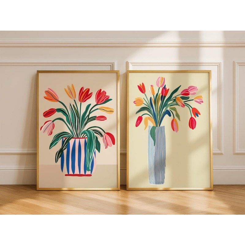 2pcs Tulip Flowers Canvas Wall - Home Office Image recension och pris