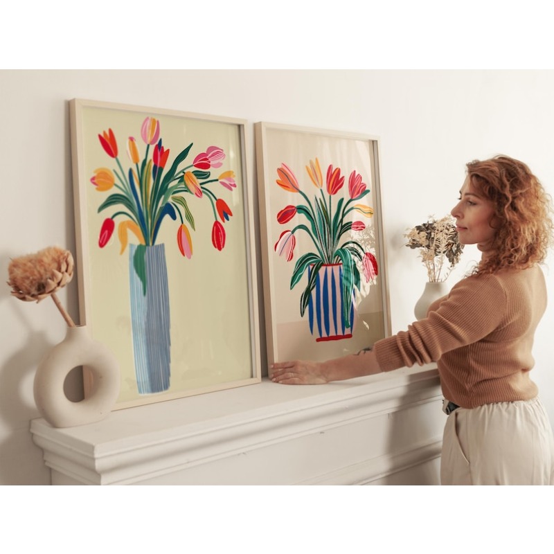 2pcs Tulip Flowers Canvas Wall - Home Office Image recension och pris