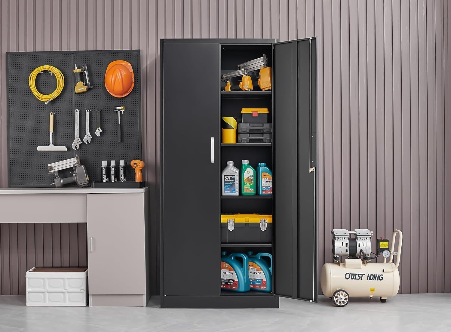 Metal Storage Cabinet With Adj - Home Office Kitchen recension och pris