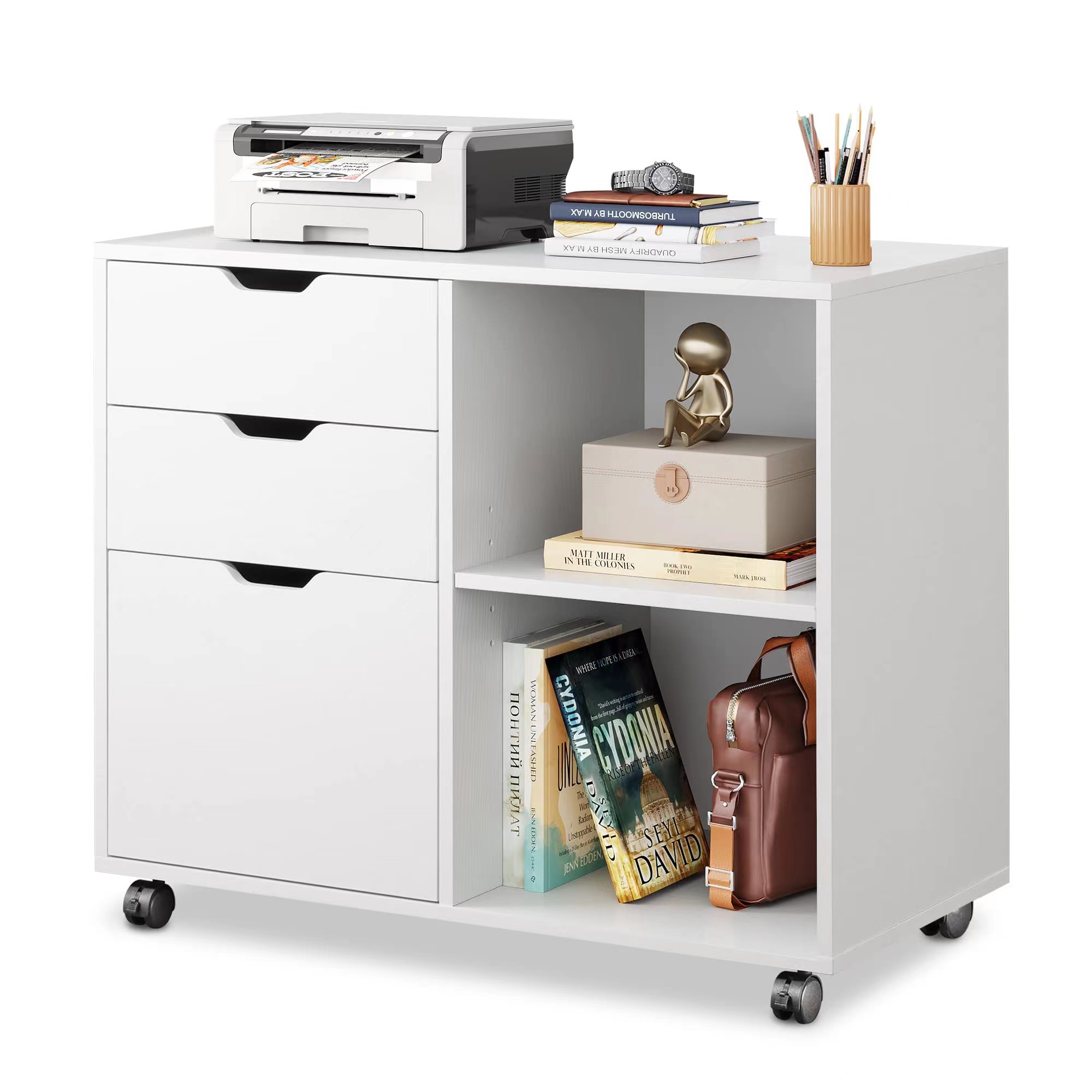 3-Drawer Wood File Cabinet, Mo - Home Office Printer recension och pris