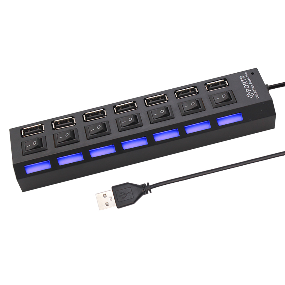 7 Port USB 2.0 Hub Splitter Fo - Home Office Programmer recension och pris