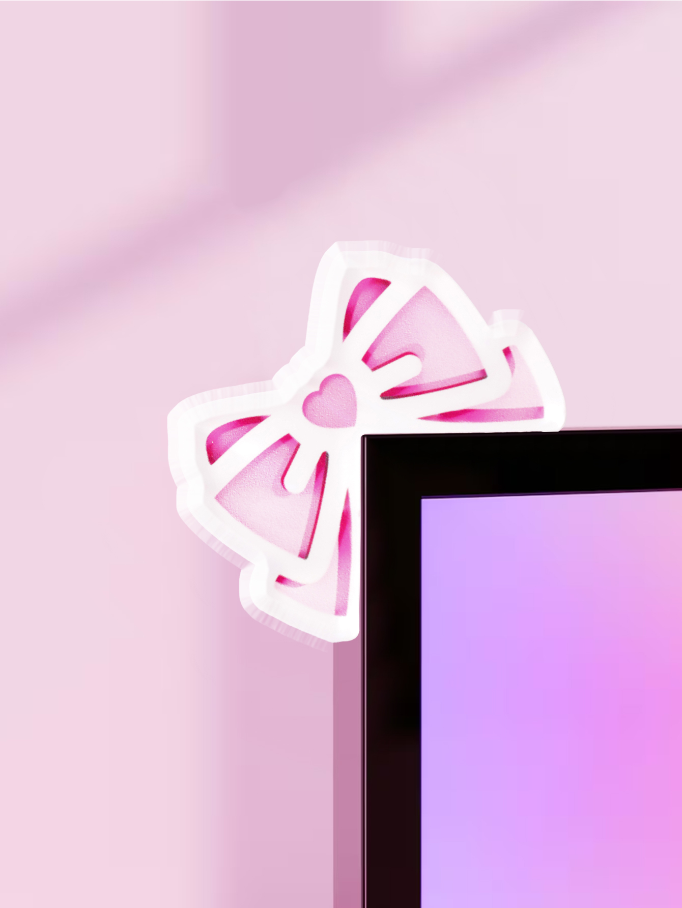 Kawaii Bow Monitor Decor Pink  - Home Office Programmer recension och pris
