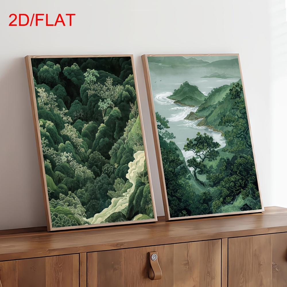 2pcs Modern Green Forest Mount - Home Office Image recension och pris