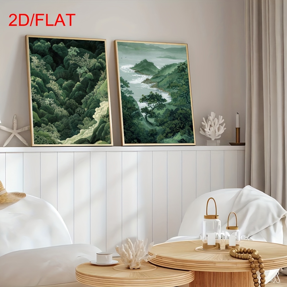 2pcs Modern Green Forest Mount - Home Office Image recension och pris