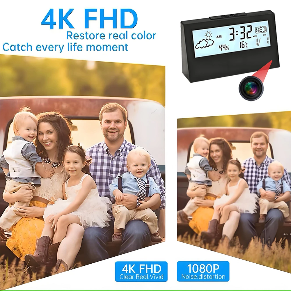 4K WiFi Clock Camera with Moti - Home Office With View recension och pris