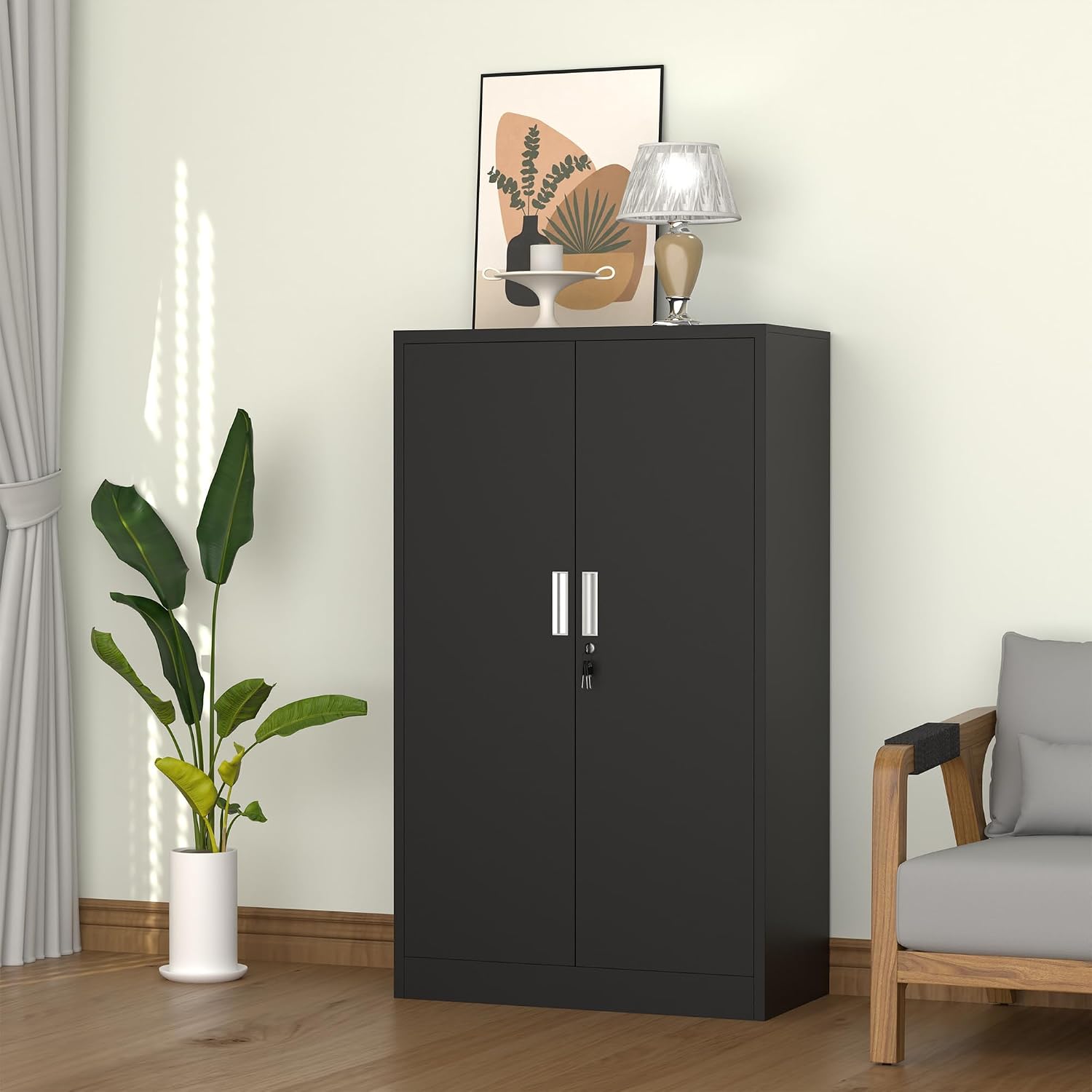 53.5 Inch Tall Metal Lockable  - Home Office Kitchen recension och pris