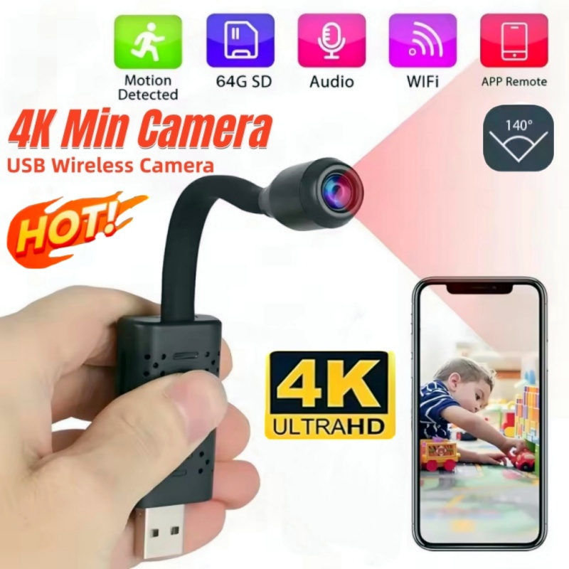4K Mini USB WiFi Camera Portab - Home Office With View recension och pris